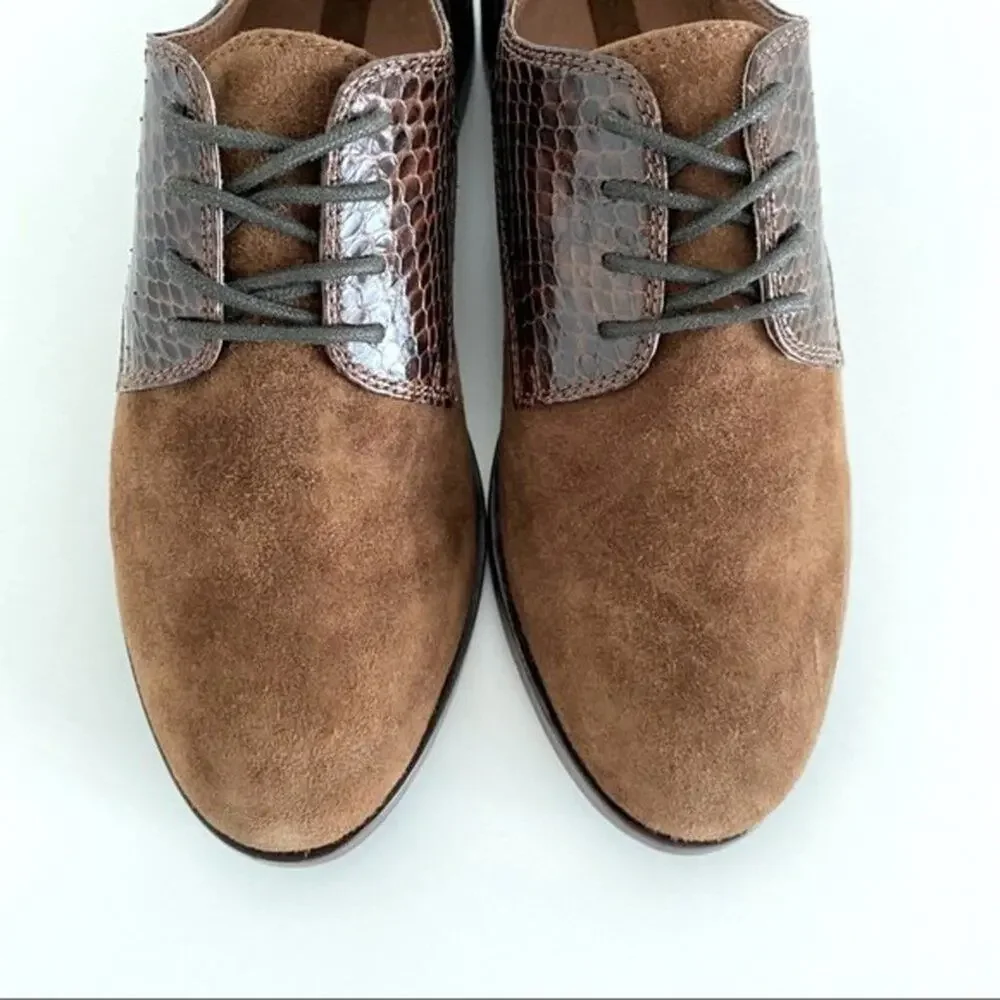 New FRYE Brown Leather Lace Up Oxford Shoes Size 6.5M